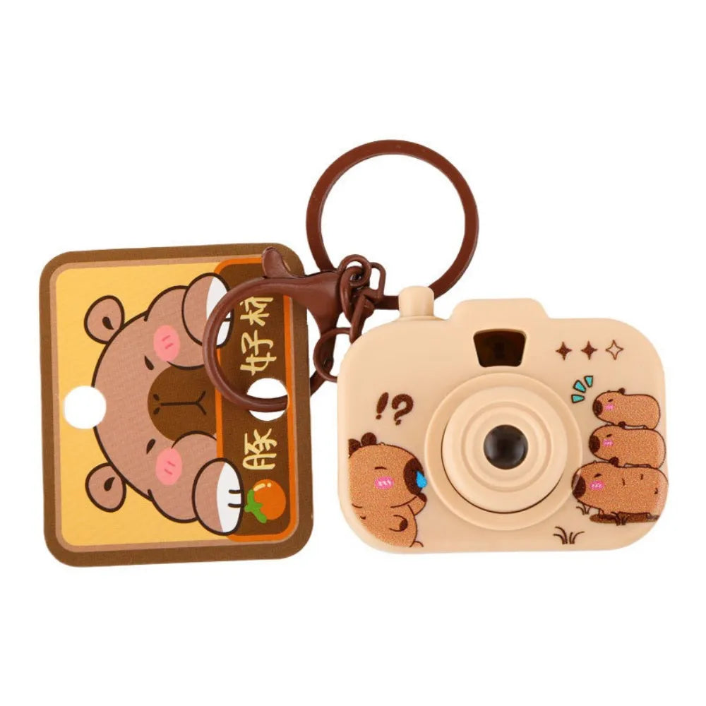 Capybara Glowing Projection Keychain – Cute Cartoon Bag Pendant Gift