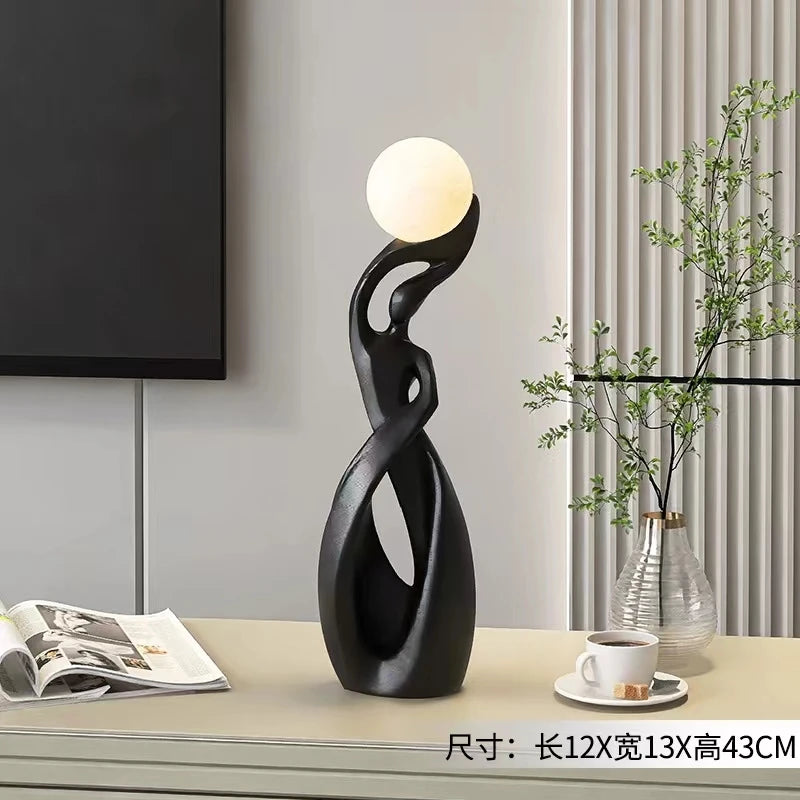 Nordic Luminous Floor Sculpture | Abstract Art Statue for Living Room