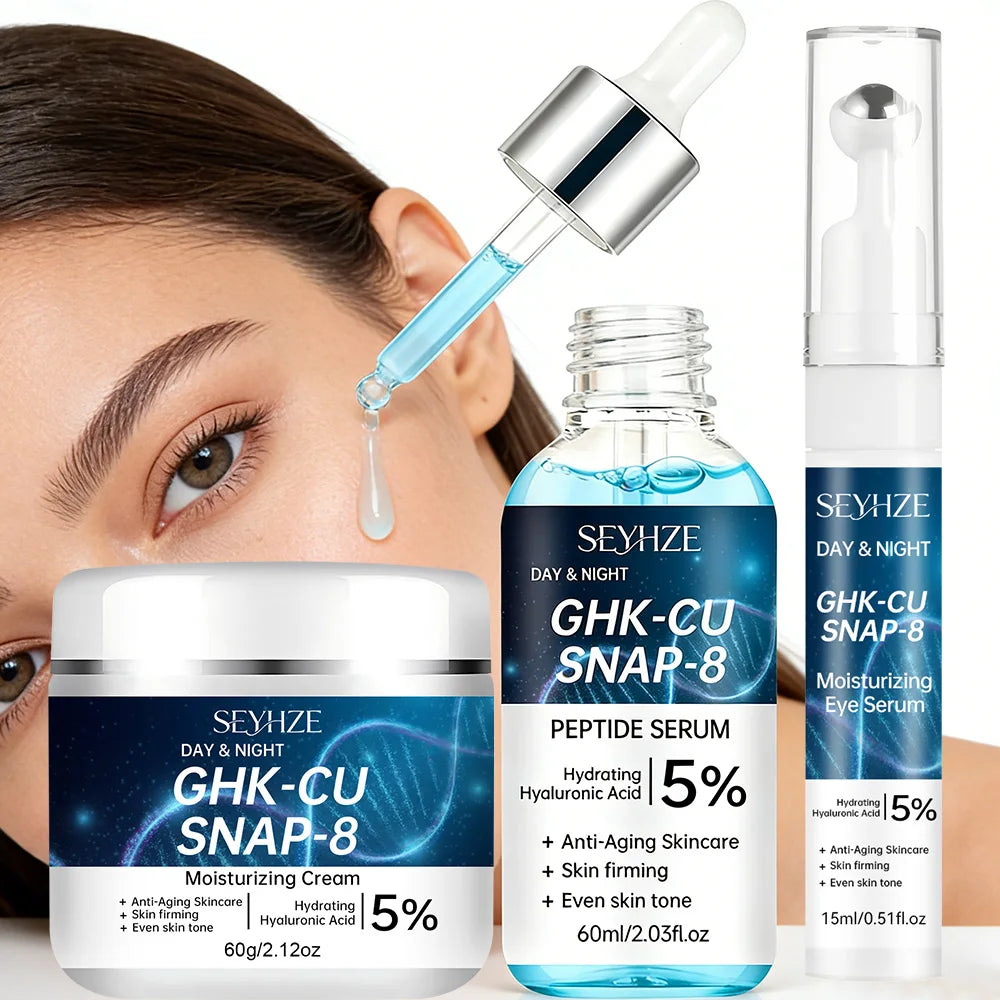 SEYHZE 3-Piece Tightening Lifting Facial Skincare Kit – Eye Essence Moisturizing Cream & Serum