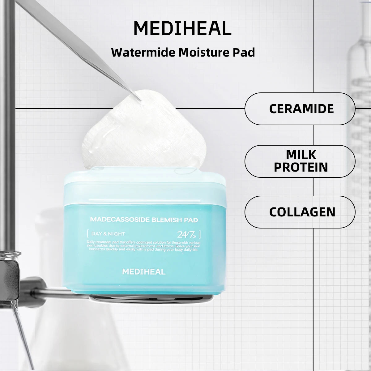 MEDIHEAL Daily Hydrating Skincare Cotton Pads – Korean K-Beauty Moisture Pads