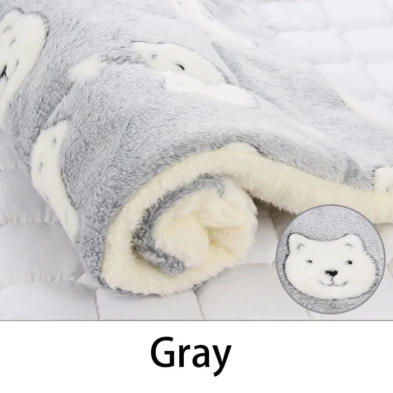 Flannel Pet Sleeping Mat – Soft Dog & Cat Bed Cushion Blanket for Winter