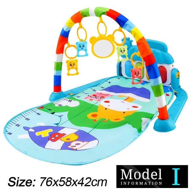 Baby Gym Activity Mat with Kick & Play Piano – Musical Floor Mat for Infants 0-36 Months