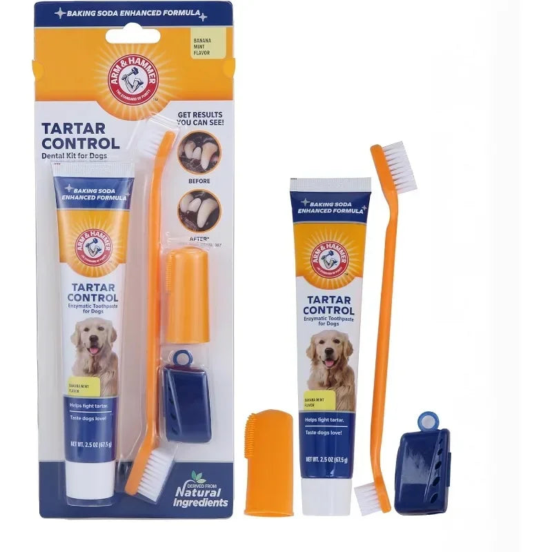 Pet Dental Care Kit – Dog & Cat Toothbrush & Toothpaste Set for Plaque & Tartar