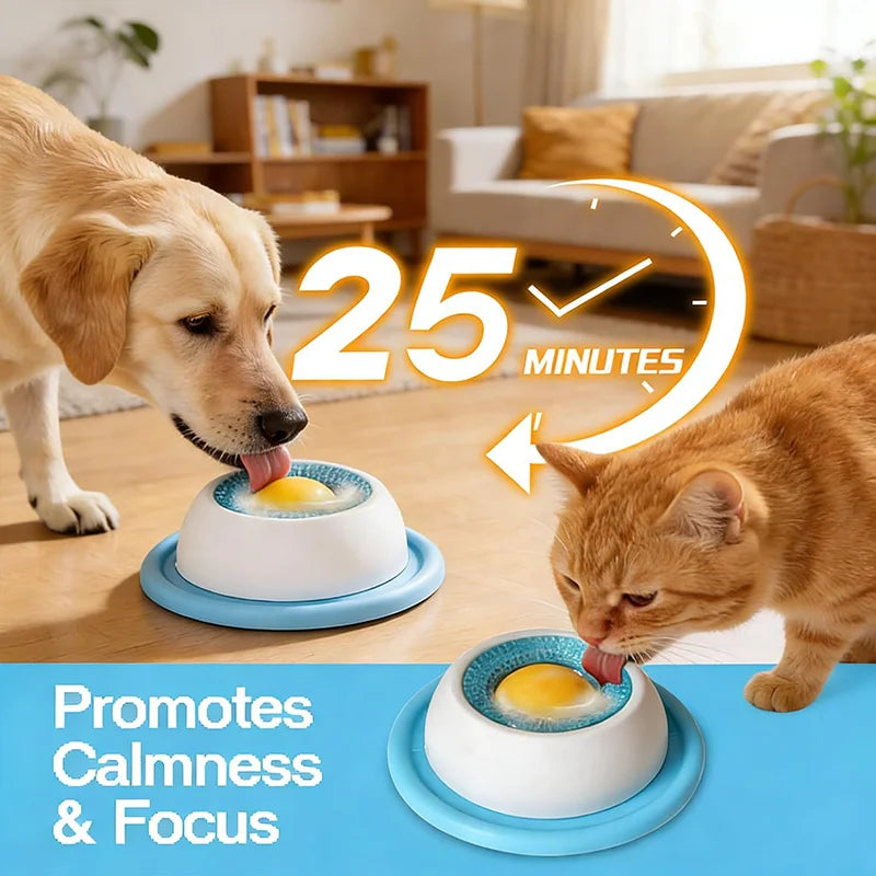 Interactive Slow Feeder Lick Bowl – Anti-Slip Ball-Shaped Bone Broth Lick Bowl for Pet Anxiety Relief & Training