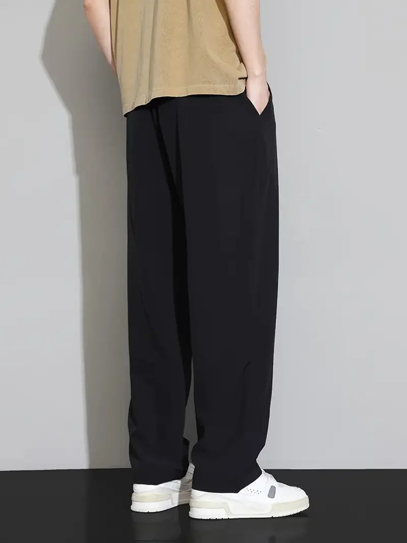 Men’s Ice Silk Wide Leg Pants – Lightweight Breathable Quick-Dry Long Trousers