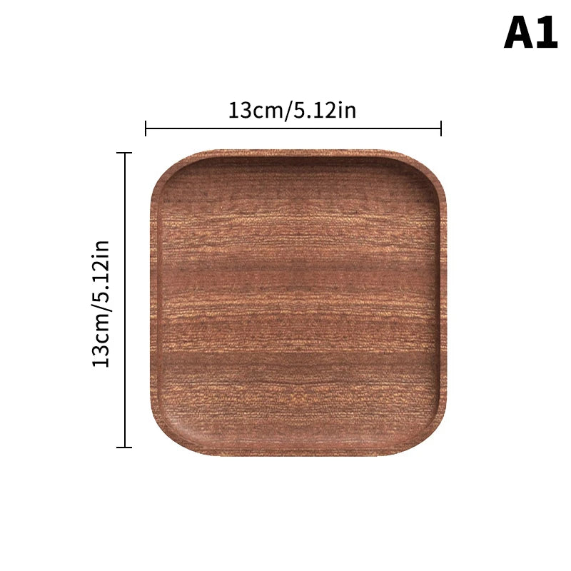 Large Solid Walnut Wood Dinner Plate & Serving Tray – Cake Bread Coffee Tea Wooden Platter