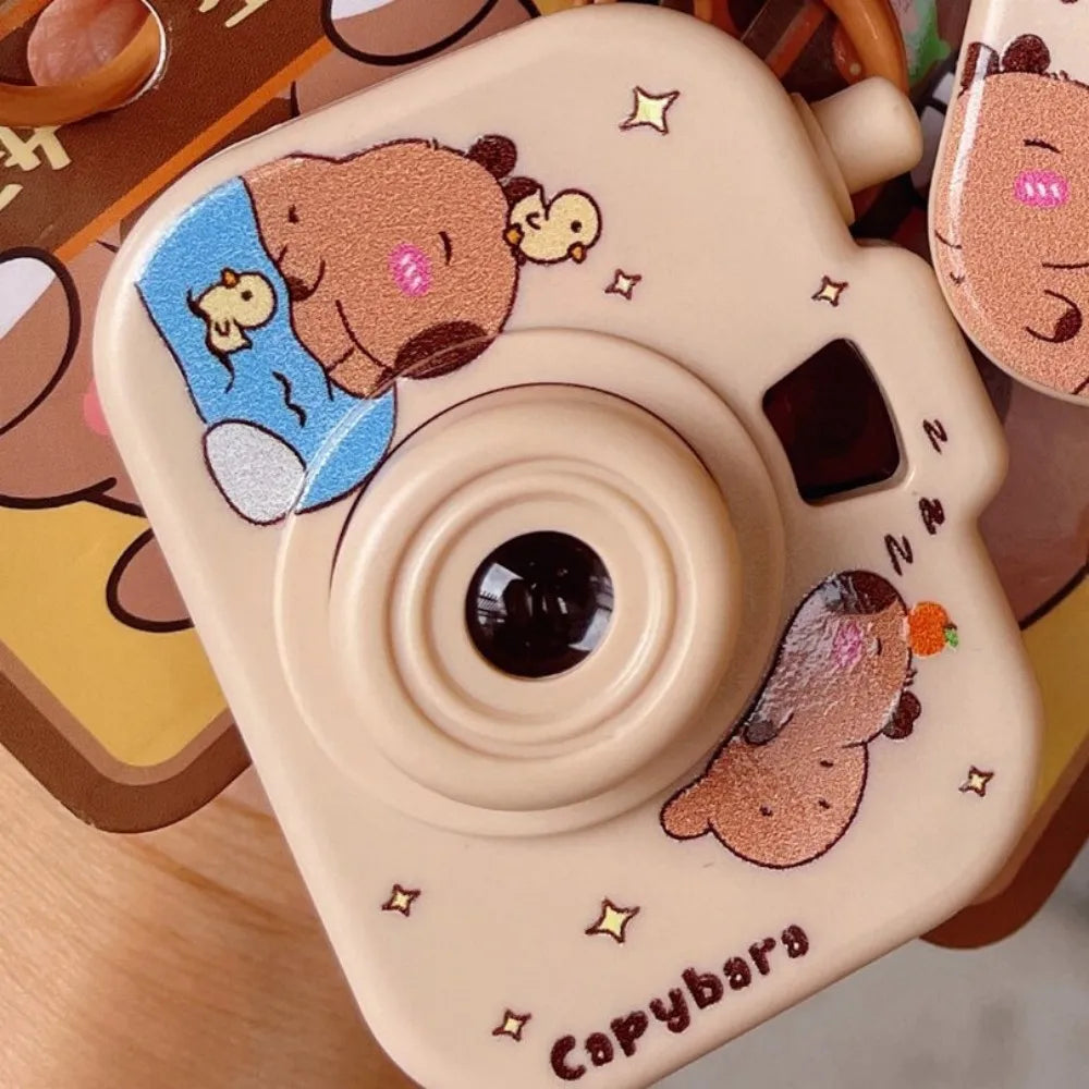 Capybara Glowing Projection Keychain – Cute Cartoon Bag Pendant Gift