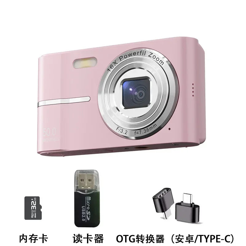 Lenovo 5K Digital Camera – 50MP 16x Zoom Anti-Shake Compact Camera with Flash