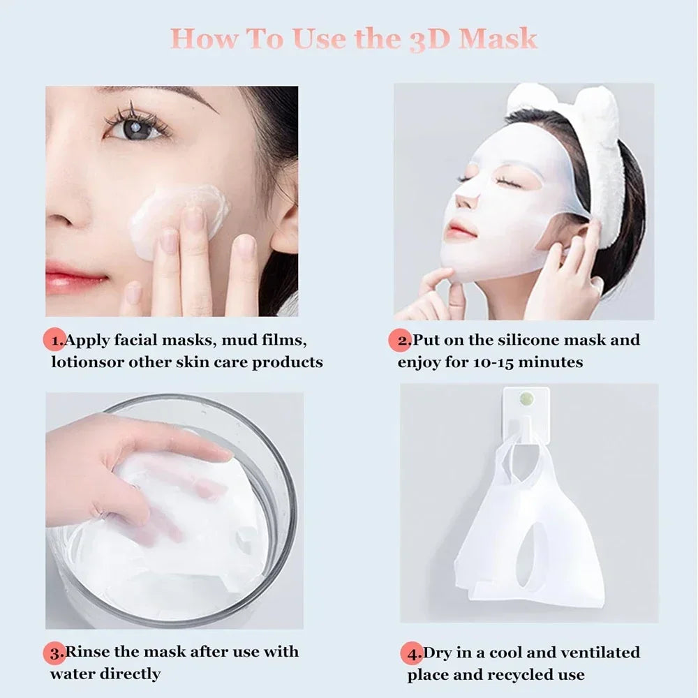 Reusable Silicone Sheet Mask Holder – Wet Locking Face Mask Cover to Avoid Evaporation