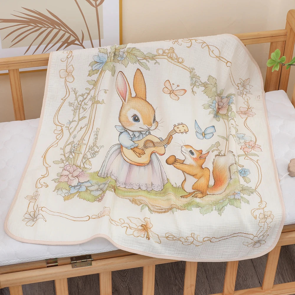 Newborn Baby Bath Towel – Soft Pure Cotton Gauze Blanket for Infants