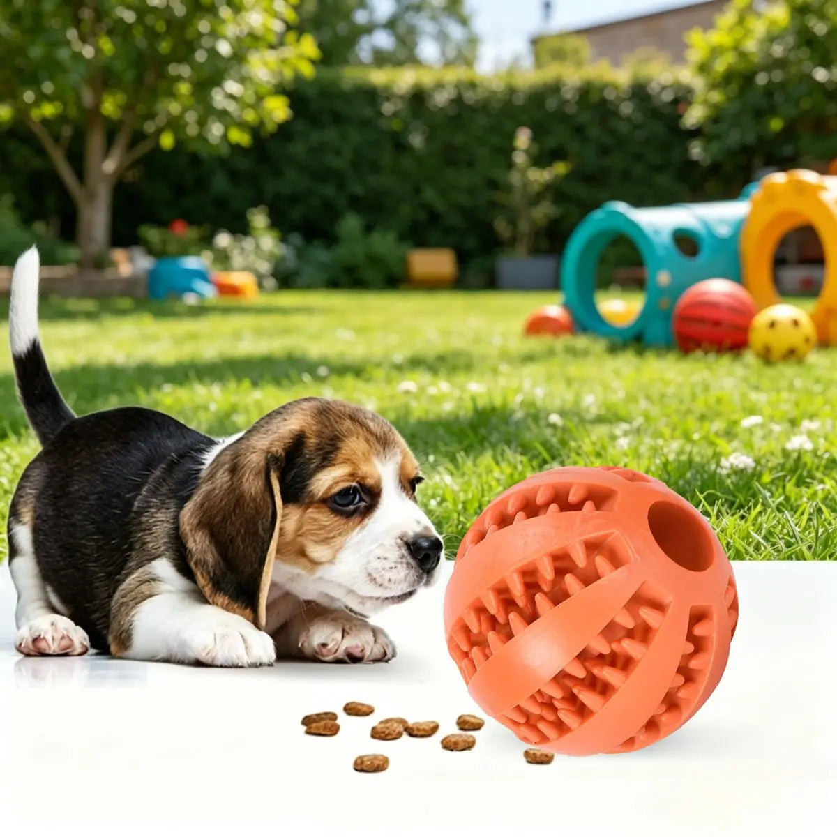 Bite Resistant Dog Toy Ball – Teething Chew Toy & Treat Feeder for Small Medium Large Dogs