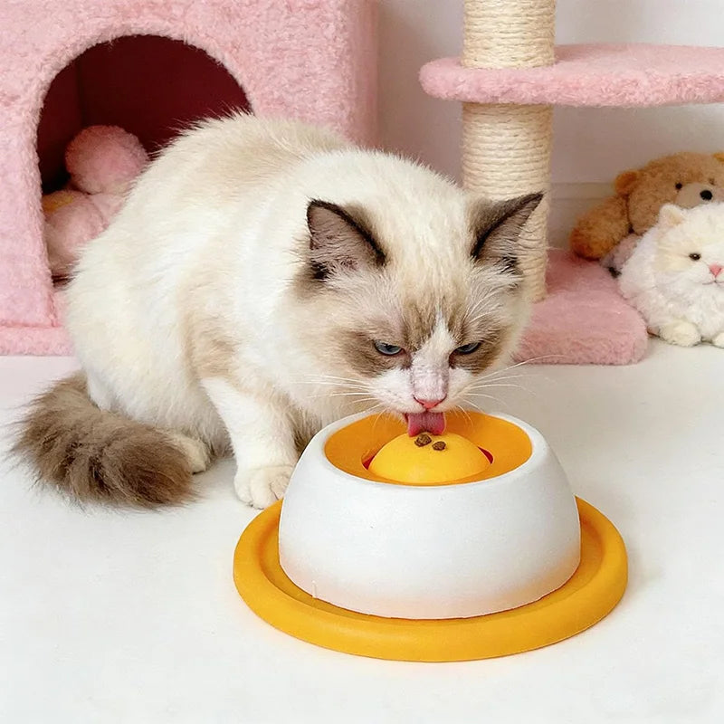 Interactive Slow Feeder Lick Bowl – Anti-Slip Ball-Shaped Bone Broth Lick Bowl for Pet Anxiety Relief & Training