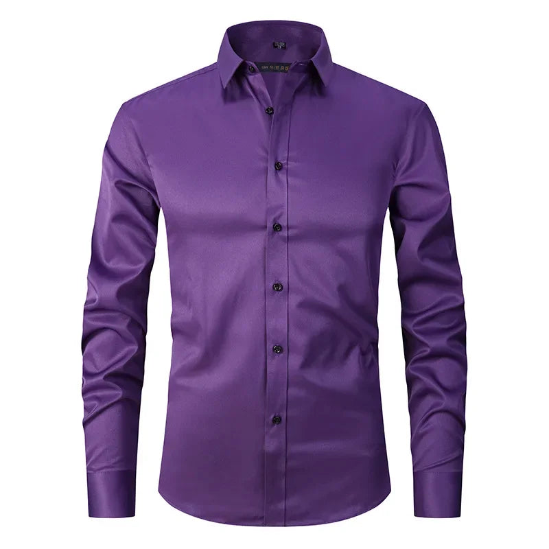 Men’s Slim Fit Long Sleeve Business Dress Shirt – Formal Casual Elegant Blouse