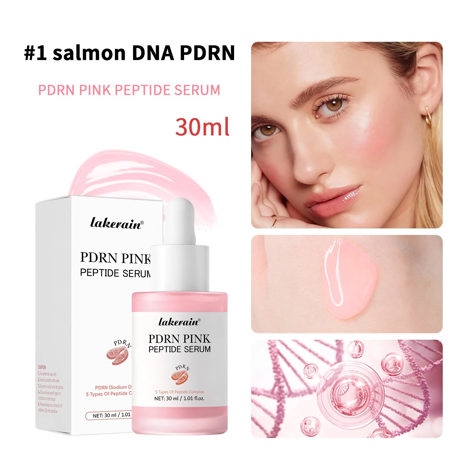 Salmon DNA PDRN Pink Peptide Glow Serum – Hydrating Firming Korean Skincare