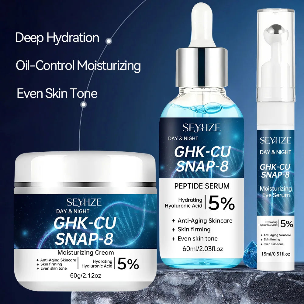 SEYHZE 3-Piece Tightening Lifting Facial Skincare Kit – Eye Essence Moisturizing Cream & Serum