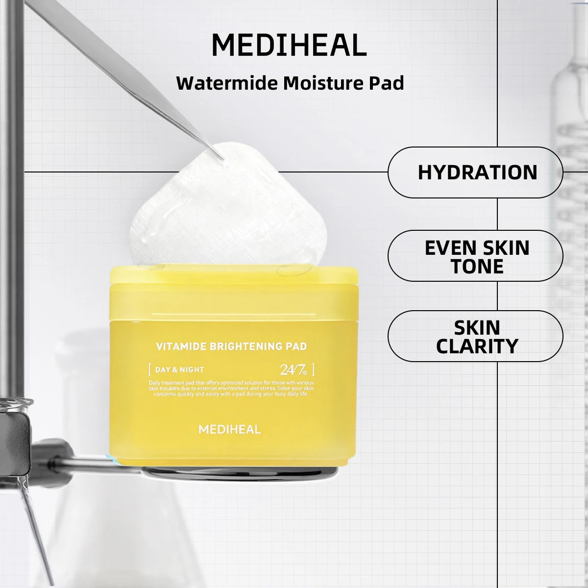 MEDIHEAL Daily Hydrating Skincare Cotton Pads – Korean K-Beauty Moisture Pads