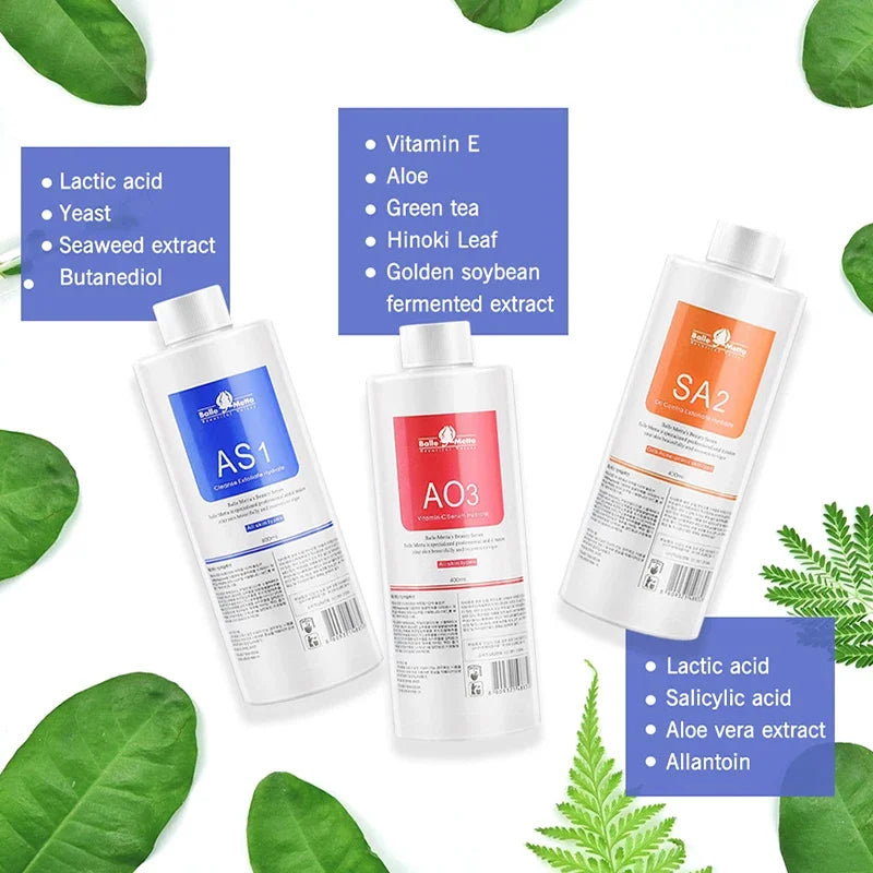 Aqua Peel Solution Serum Kit AS1 SA2 AO3 – Deep Skin Cleansing Facial Machine Solution 400ml