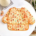 Baby Waterproof Long Sleeve Bib – Cartoon Animal Art Apron for Self-Feeding 0–3 Years