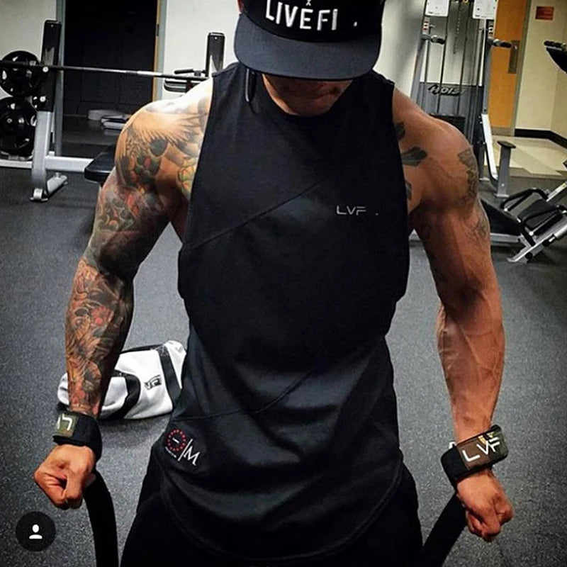 Men’s Gym Bodybuilding Sleeveless Muscle Tank Top – Cotton Workout Sports Vest