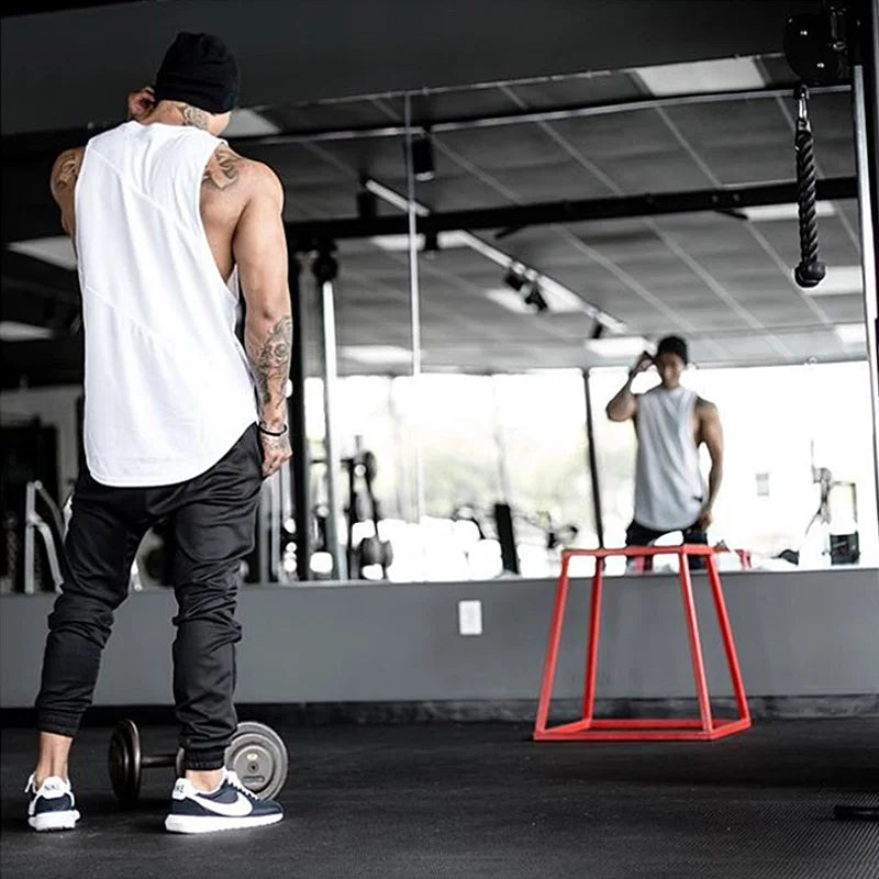 Men’s Gym Bodybuilding Sleeveless Muscle Tank Top – Cotton Workout Sports Vest