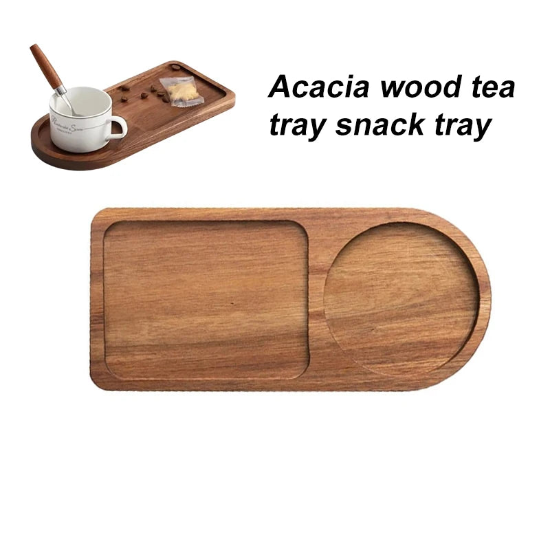 Wooden Coffee & Breakfast Serving Tray – Decorative Hospitality Coffeeware Teaware Plate