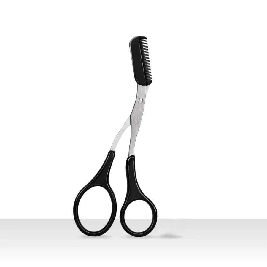 Eyebrow Trimmer Scissors with Comb | Stainless Steel Grooming Kit