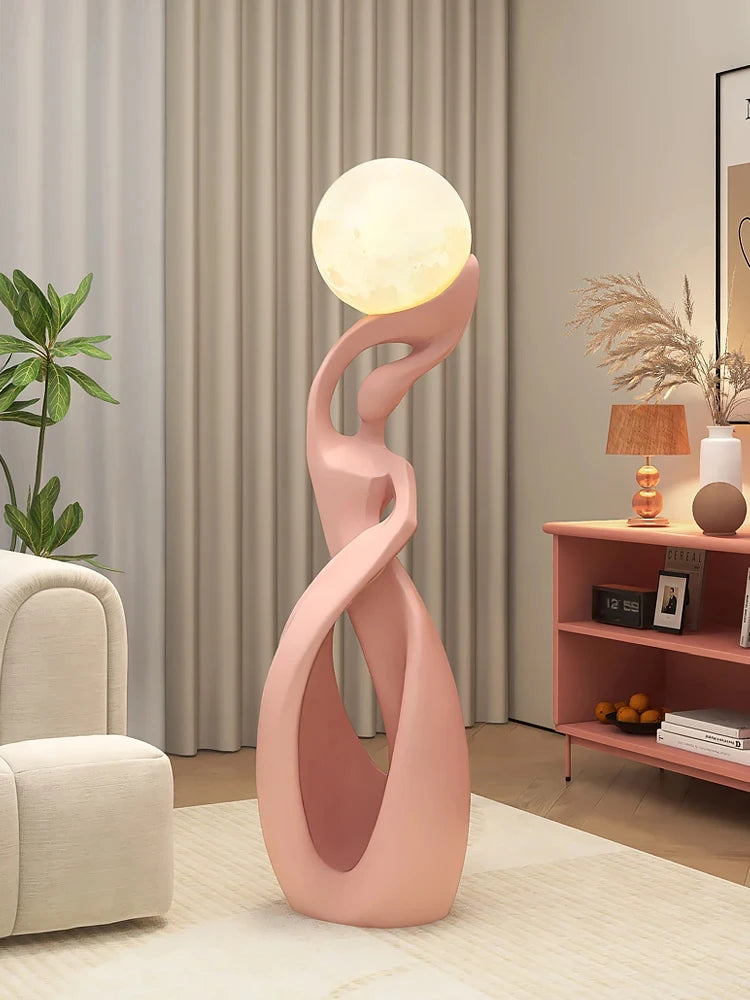 Nordic Luminous Floor Sculpture | Abstract Art Statue for Living Room