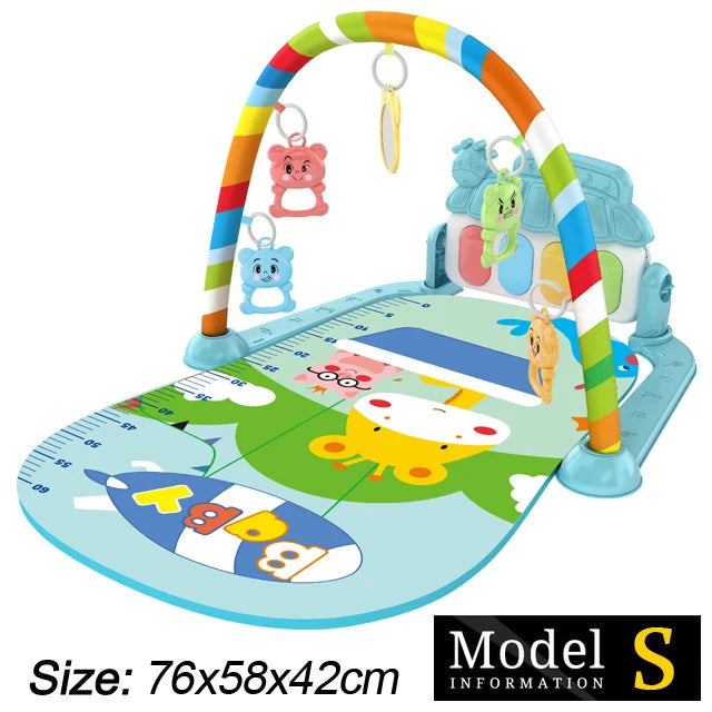 Baby Gym Activity Mat with Kick & Play Piano – Musical Floor Mat for Infants 0-36 Months