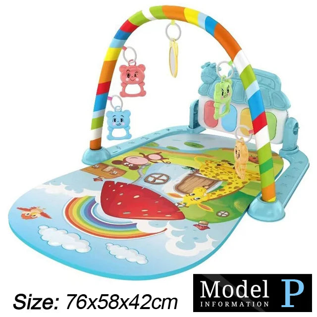 Baby Gym Activity Mat with Kick & Play Piano – Musical Floor Mat for Infants 0-36 Months
