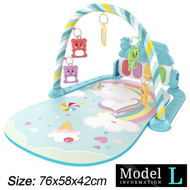 Baby Gym Activity Mat with Kick & Play Piano – Musical Floor Mat for Infants 0-36 Months