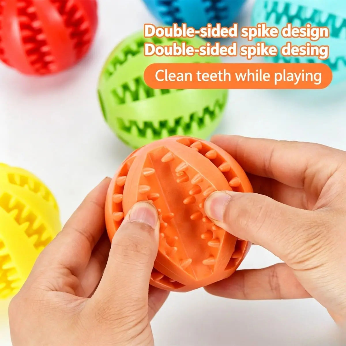 Bite Resistant Dog Toy Ball – Teething Chew Toy & Treat Feeder for Small Medium Large Dogs