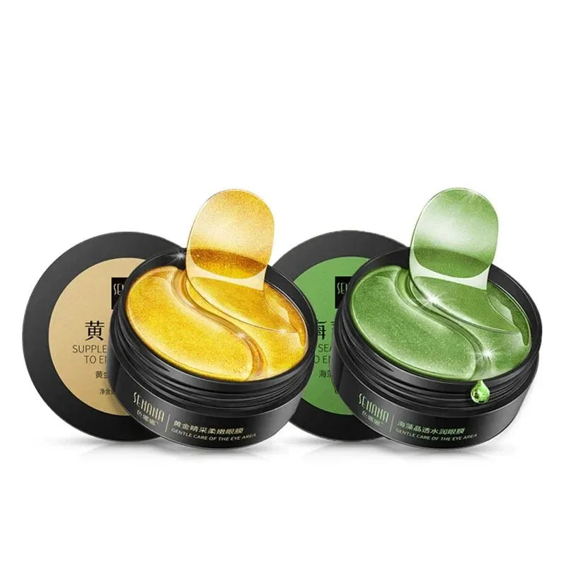 60-Piece Gold Hyaluronic Acid Crystal Eye Mask – Moisturizing Firming Korean Skincare Eye Patches