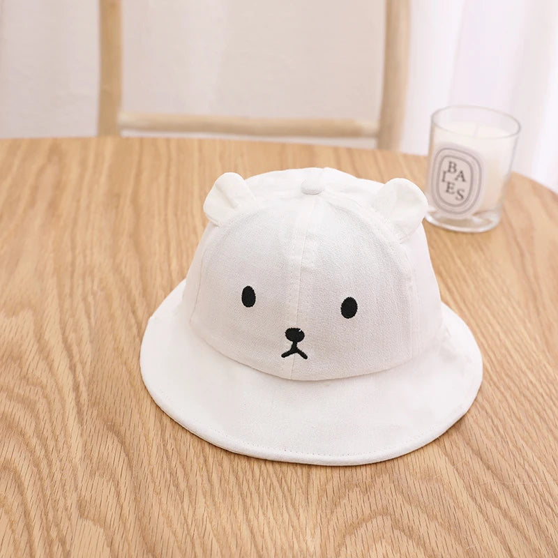 Cute Bear Baby Bucket Hat – UV Sun Protection Hat for Infants & Toddlers 0–4 Years