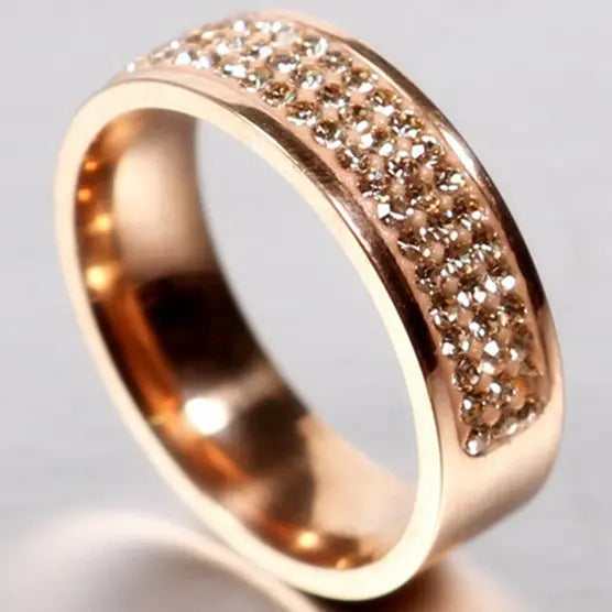 Square Zircon Stainless Steel Couple Ring – Romantic Engagement Wedding Ring for Women & Men