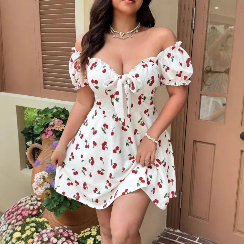 Plus Size Floral Bubble Sleeve Midi Dress – Sweet Country Style