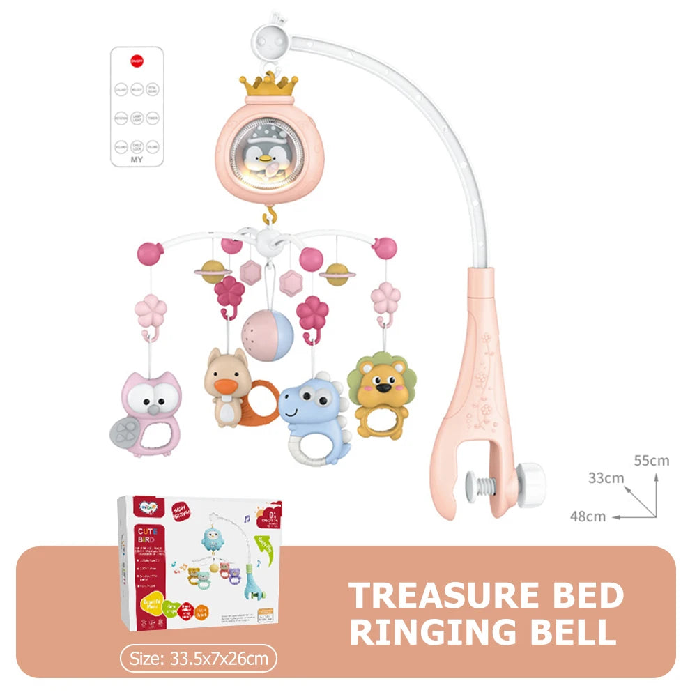 Baby Crib Mobile with Projector and Night Light – Musical Rotating Toy for Newborns