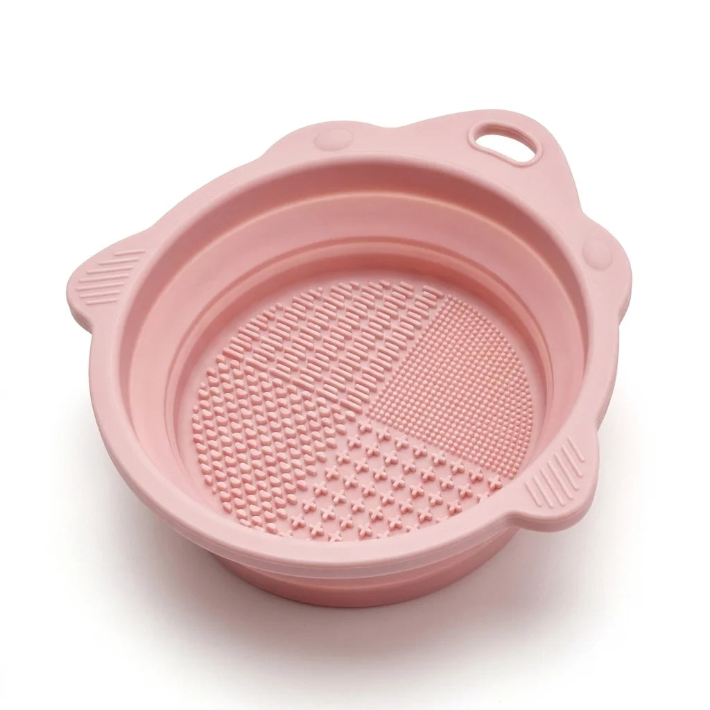 Makeup Brush Cleaner Bowl Set – Gentle Wet Dry Powder Puff Cleaning Beauty Tool