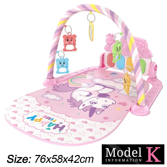 Baby Gym Activity Mat with Kick & Play Piano – Musical Floor Mat for Infants 0-36 Months