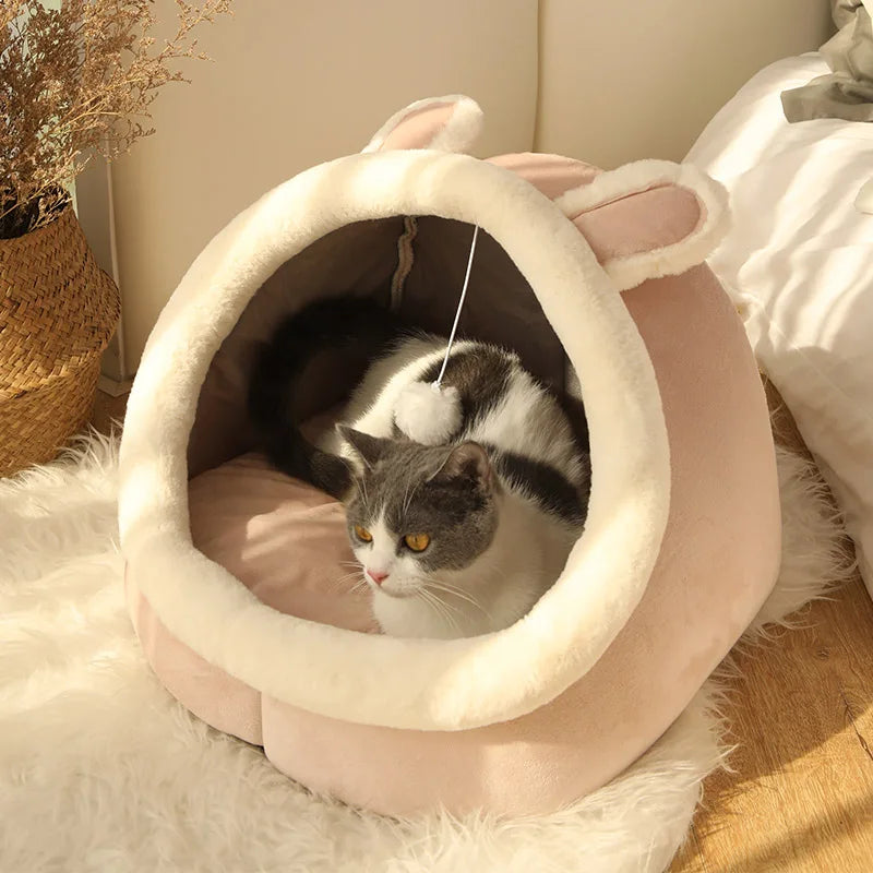 Deep Sleep Cat Bed – Foldable Washable Cave Bag Bed for Cats & Small Dogs