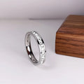 Square Zircon Stainless Steel Couple Ring – Romantic Engagement Wedding Ring for Women & Men