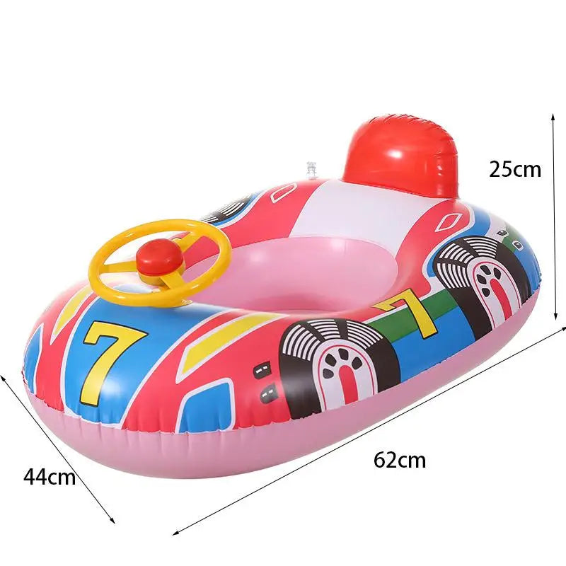 Baby Car Pool Float – Inflatable Infant Swimming Ring with Canopy & Safety Seat
