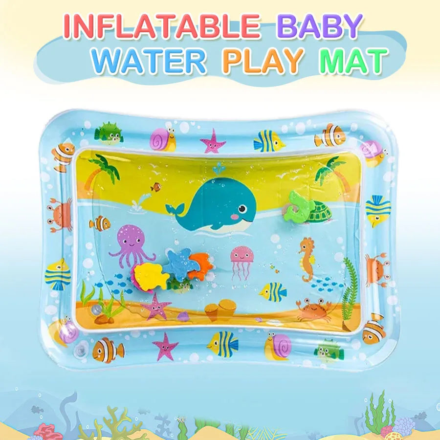 Baby Water Play Mat – Inflatable Tummy Time Mat with Fish for Infants 0-12 Months