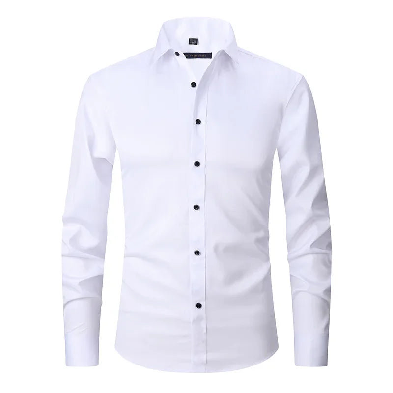 Men’s Slim Fit Long Sleeve Business Dress Shirt – Formal Casual Elegant Blouse