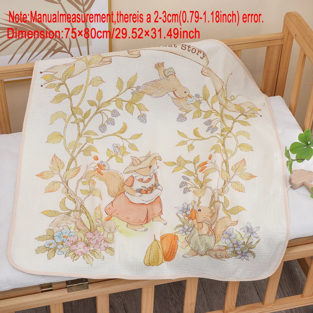Newborn Baby Bath Towel – Soft Pure Cotton Gauze Blanket for Infants