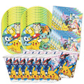 60pcs Pokemon Tableware Pikachu Birthday Decoration Disposable Cups Plates Napkins Happy Birthday Baby Shower Supplies Toys ﻿