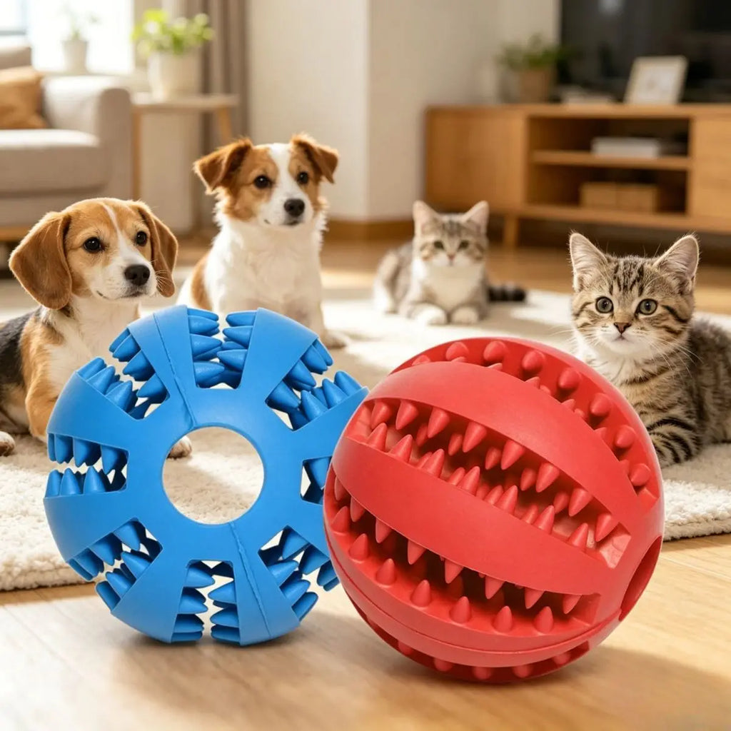 Bite Resistant Dog Toy Ball – Teething Chew Toy & Treat Feeder for Small Medium Large Dogs
