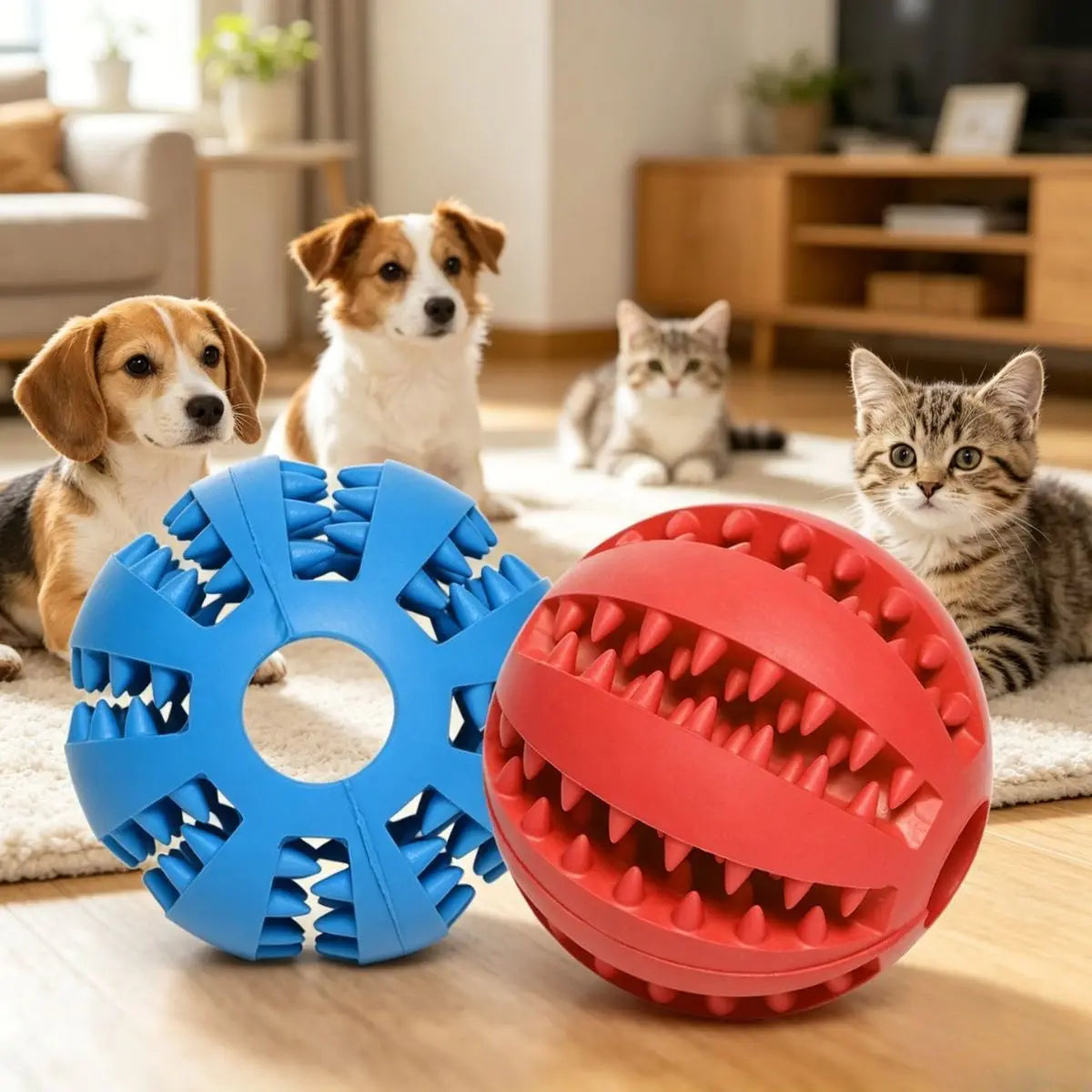 Bite Resistant Dog Toy Ball – Teething Chew Toy & Treat Feeder for Small Medium Large Dogs