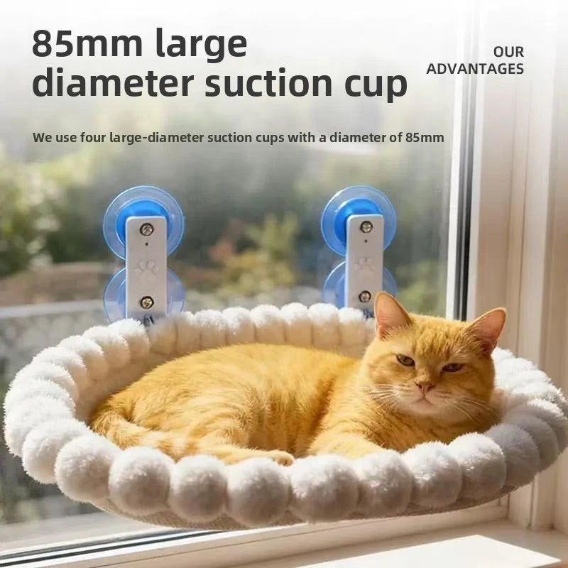 Large Wide Cat Window Hammock Bed – Suction Cup Hanging Perch for Indoor Sunbathing & Balcony