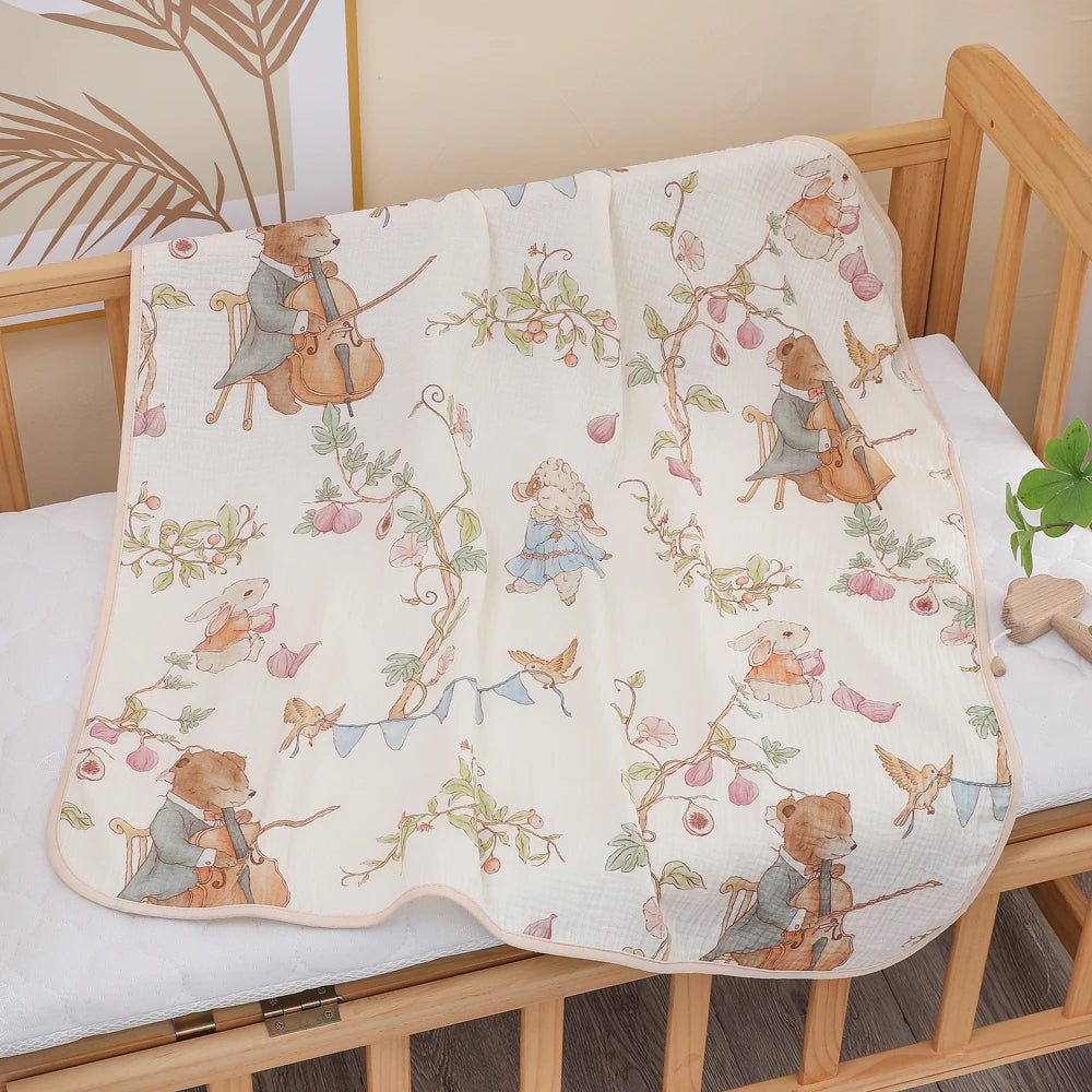 Newborn Baby Bath Towel – Soft Pure Cotton Gauze Blanket for Infants