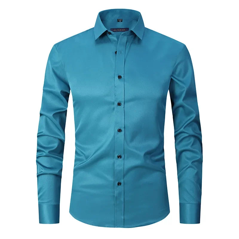 Men’s Slim Fit Long Sleeve Business Dress Shirt – Formal Casual Elegant Blouse